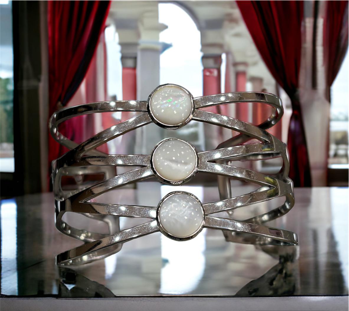 BRAZALETE PIEDRAS BLANCAS